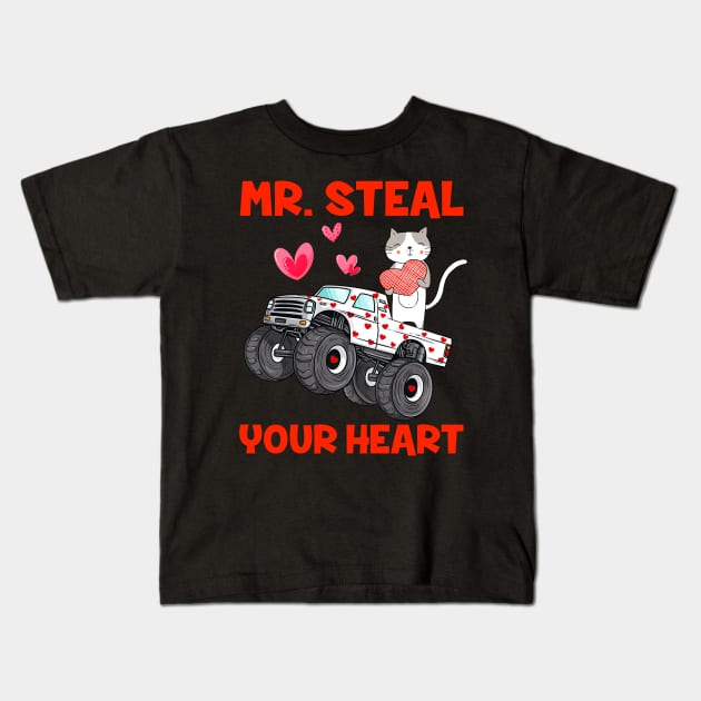 Mr. Steal Your Hearts I Steal Your Hearts Valentines Day Kids T-Shirt by Jhon Towel